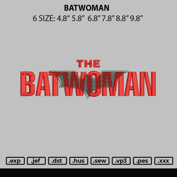 Batwoman Embroidery File 6 sizes