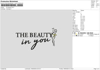 The Beauty Embroidery File 6 sizes