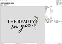 The Beauty Embroidery File 6 sizes