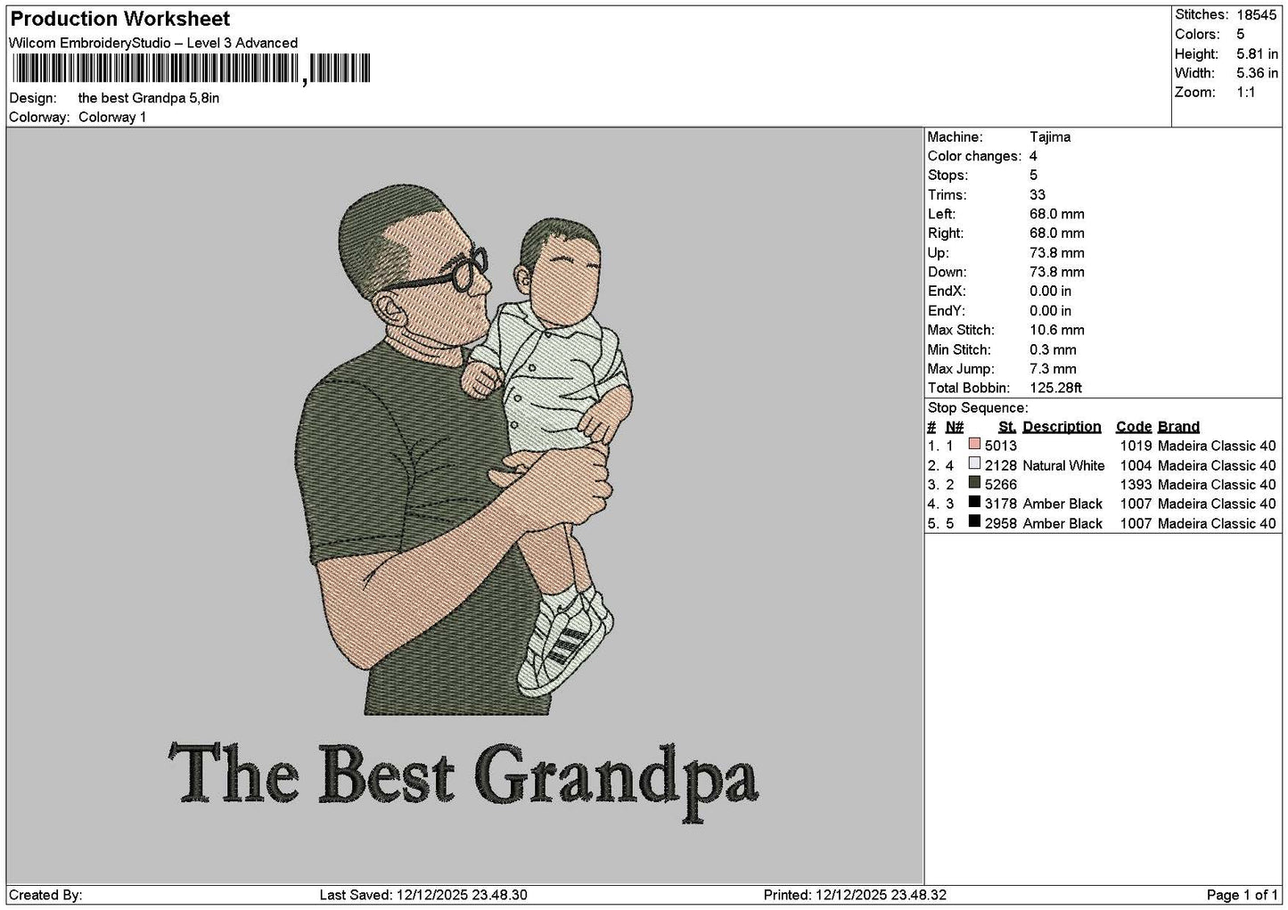 Grandpatext 1112 Embroidery File 6 sizes