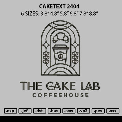 Caketext 2404 Embroidery File 6 sizes