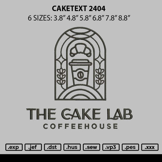 Caketext 2404 Embroidery File 6 sizes