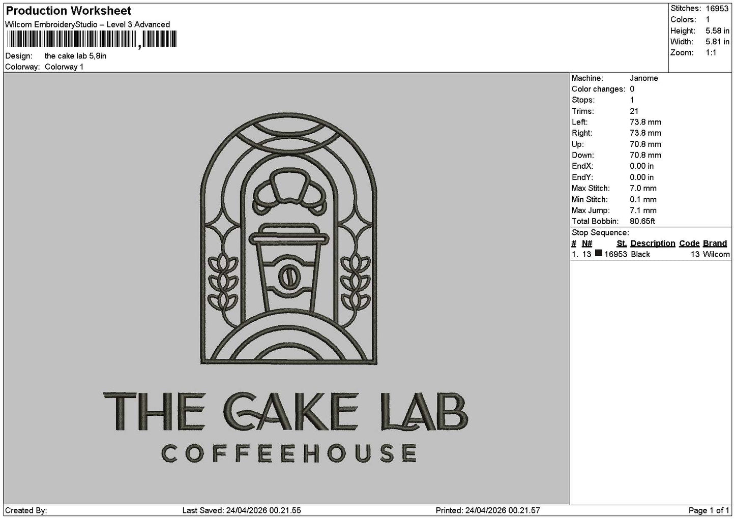 Caketext 2404 Embroidery File 6 sizes