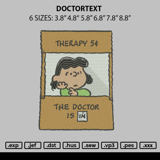 Doctortext Embroidery File 6 sizes