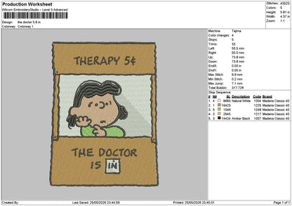 Doctortext Embroidery File 6 sizes