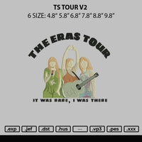 Ts Tour V2 Embroidery File 6 sizes