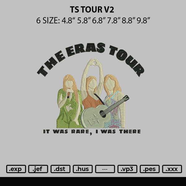 Ts Tour V2 Embroidery File 6 sizes