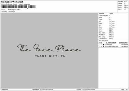Place Text 0110 Embroidery Machine Design File 6 sizes