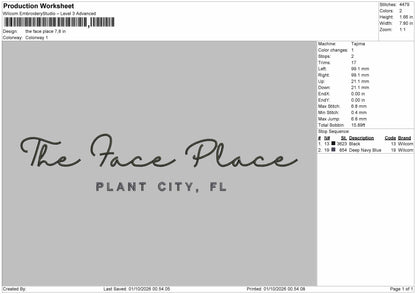 Place Text 0110 Embroidery Machine Design File 6 sizes