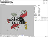 The North Face Mashroom Embroidery File 4 size