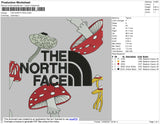 The North Face Mashroom Embroidery File 4 size