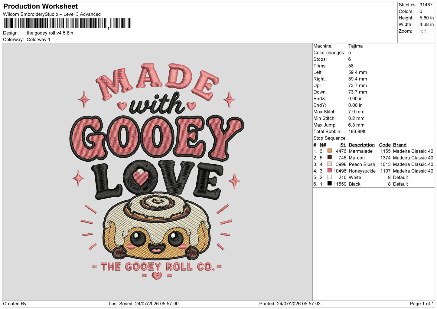 Gooeytext V4 Embroidery Machine Design File 6 sizes