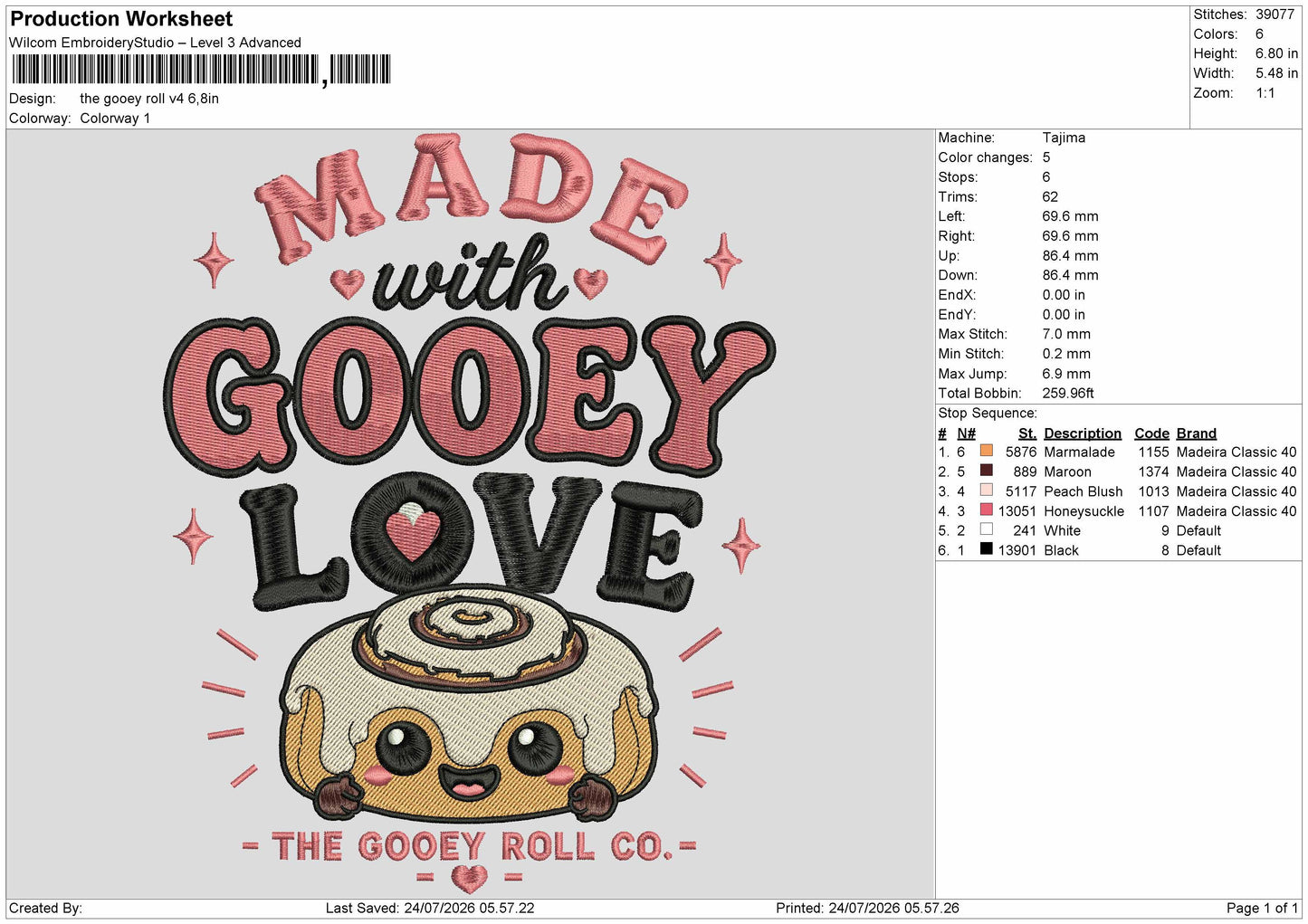 Gooeytext V4 Embroidery Machine Design File 6 sizes