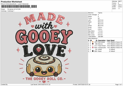 Gooeytext V4 Embroidery Machine Design File 6 sizes