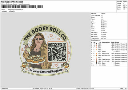 Gooey QR Embroidery File 6 sizes