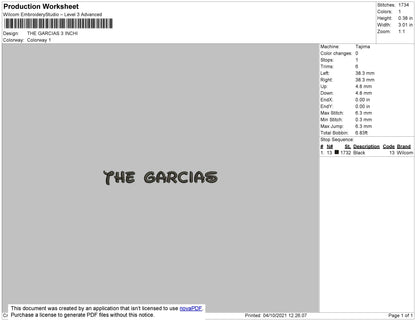 The Gracias Embroidery File 5 size