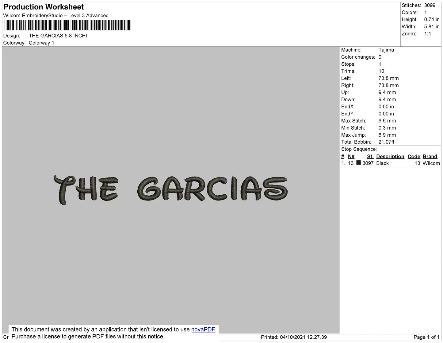 The Gracias Embroidery File 5 size