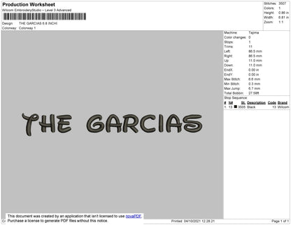 The Gracias Embroidery File 5 size