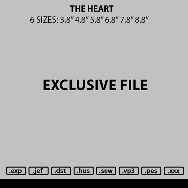 The Heart Embroidery File 6 sizes