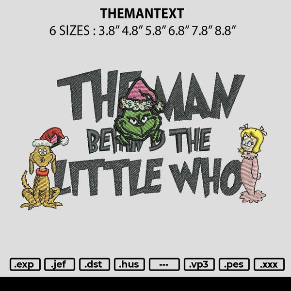 Themantext 01 Embroidery File 6 sizes