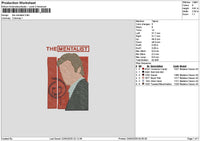 Mentalist Text Embroidery File 6 sizes