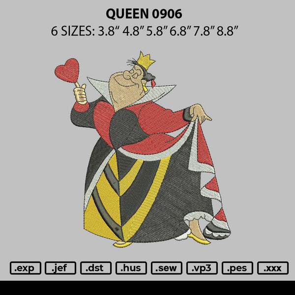 Queen 0906 Embroidery File 6 sizes