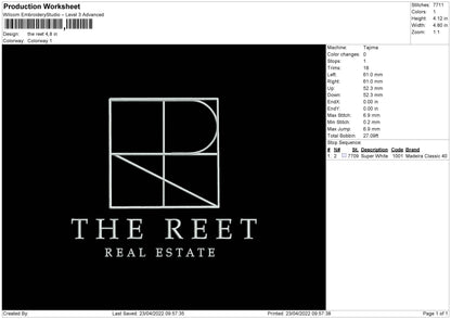 The Reet Embroidery File 4 size