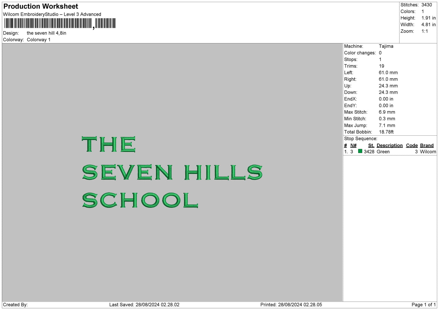Seventext Embroidery File 6 sizes