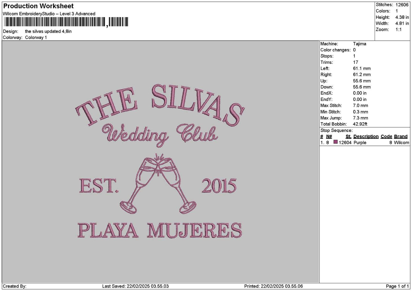 Playatext Embroidery File 6 sizes