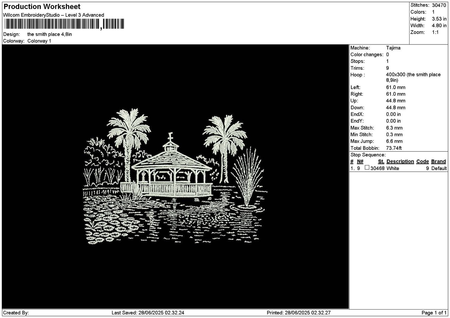 Place Outline Embroidery File 6 sizes