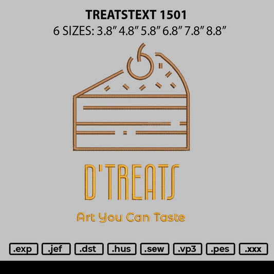Treatstext 1501 Embroidery File 6 sizes