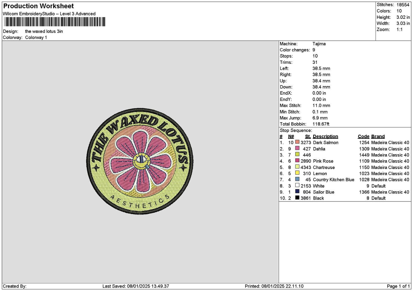 Lotuscircle01 Embroidery File 6 sizes