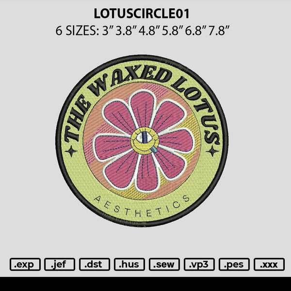 Lotuscircle01 Embroidery File 6 sizes