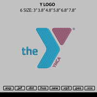 Y Logo Embroidery File 6 sizes