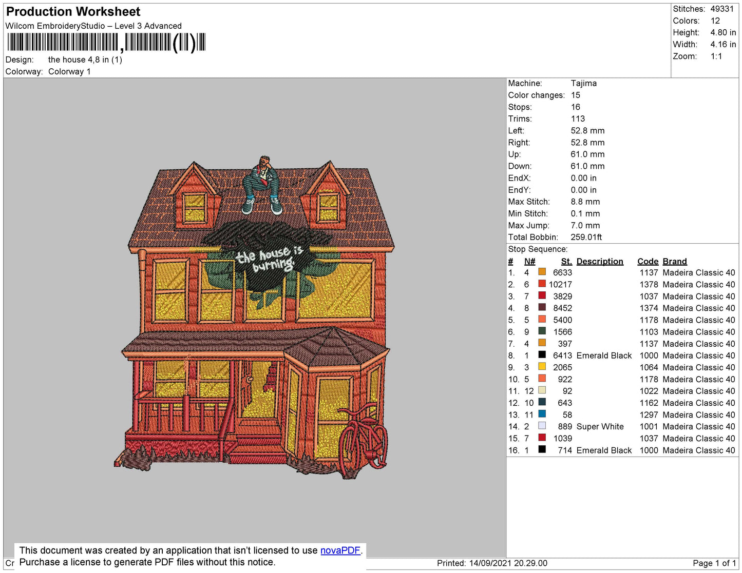 The House Embroidery File 4 size