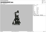 Thor Silhouette Embroidery File 4 size