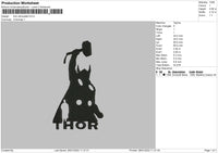 Thor Silhouette Embroidery File 4 size