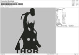 Thor Silhouette Embroidery File 4 size