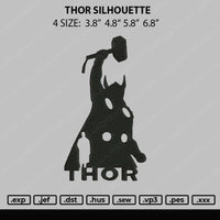 Thor Silhouette Embroidery File 4 size