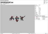 Three Spiderman Embroidery File 4 size