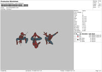 Three Spiderman Embroidery File 4 size