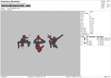 Three Spiderman Embroidery File 4 size