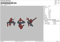 Three Spiderman Embroidery File 4 size