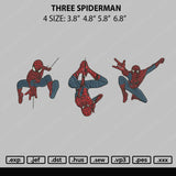 Three Spiderman Embroidery File 4 size