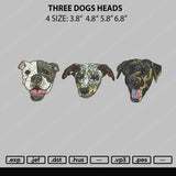 Three Dogs V2 Embroidery File 4 size