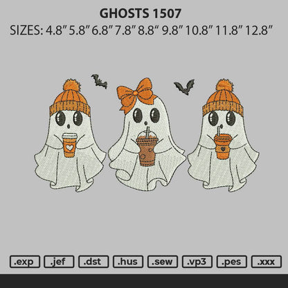 Ghosts 1507 Embroidery File 6 sizes