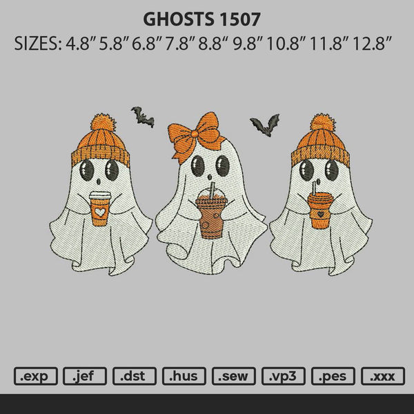 Ghosts 1507 Embroidery File 6 sizes
