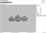 Threepumpkins Embroidery File 6 sizes