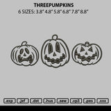 Threepumpkins Embroidery File 6 sizes