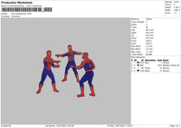 Three Spidermans Embroidery File 4 size